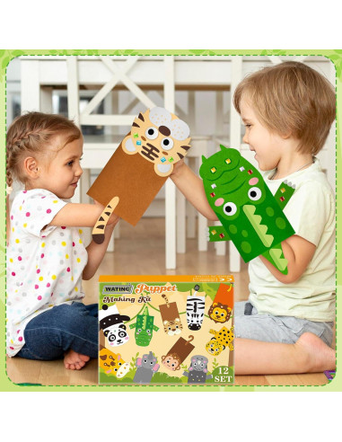 Kit de Marionetas de Mano WATINC 12 Piezas Animales Salvajes