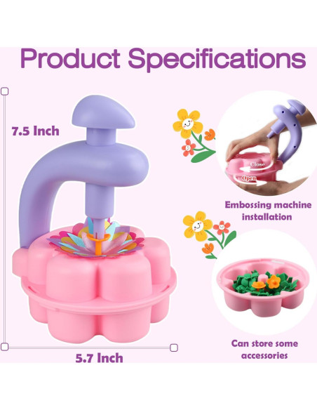 Kit de Manualidades de Flores INKZOO - Juguete Creativo Rosa