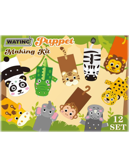 Kit de Marionetas de Mano WATINC 12 Piezas Animales Salvajes
