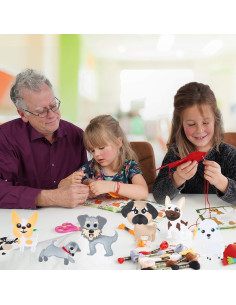 Kit de Costura para Niños Genérico - 21 Proyectos de Perros de Fieltro 2