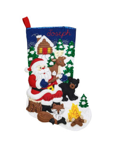 Kit de Calcetín de Fieltro Bucilla Cabaña Oso Negro 45.72 cm 2