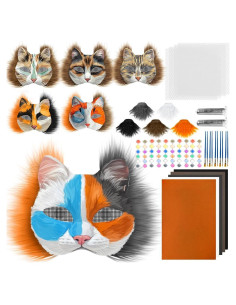 Kit de Máscara Therian DIY 32 Pcs con Piel y Malla para Ojos