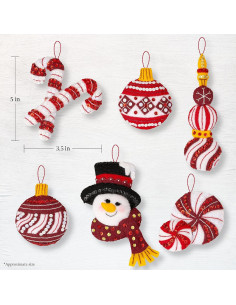 Kit de Adornos de Fieltro Bucilla 6 Piezas Navidad 2