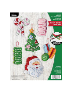Kit de Adornos de Fieltro Bucilla 6 Piezas Navidad Dulces