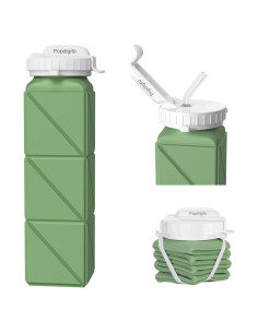 Botella de Agua Plegable Popdigito 610ml Verde Militar