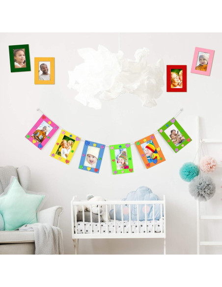 Jetec 24 Marcos de Fotos de Fieltro Coloridos 12x7.1 cm