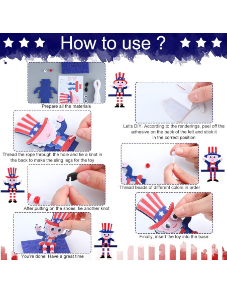 Kit de Manualidades Patrióticas Blueweenly 24 Piezas 4 de Julio