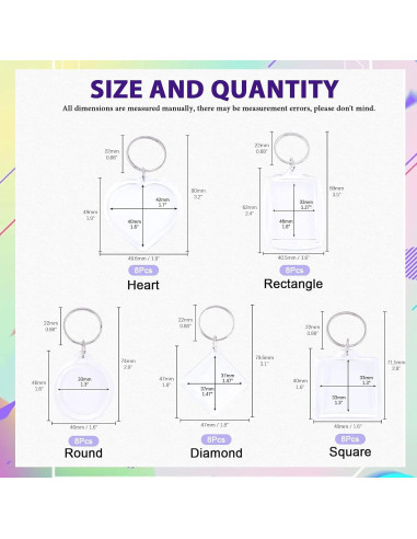 Kit de Llavero Personalizado Swpeet 40 Piezas para Niños