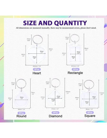 Kit de Llavero Personalizado Swpeet 40 Piezas para Niños