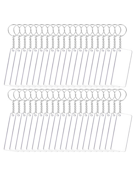 Conjunto de 120 Blanks de Llaveros Acrílicos Duufin 7x3cm