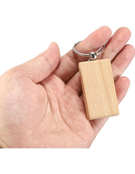 200 Etiquetas de Llave de Madera JUXYES para Grabado 56x32mm