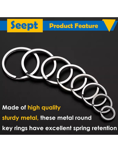 60 Anillas de Llave de Metal Seept 20-38 mm para Manualidades