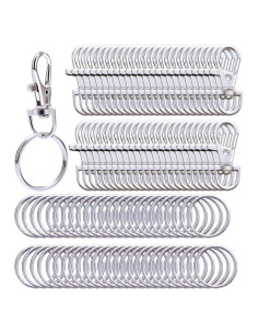 Ganchos Giratorios de Metal Livder y Anillos de Llave 100 Piezas