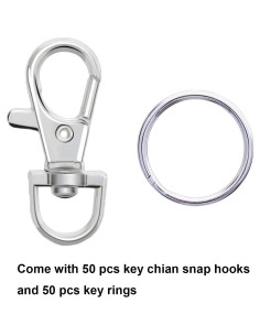 Ganchos Giratorios de Metal Livder y Anillos de Llave 100 Piezas 2