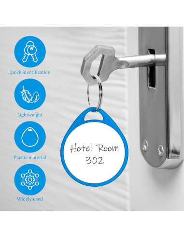 100 Etiquetas de Llave Redondas Philbinden 3.81 cm Azul