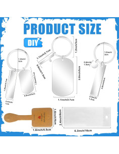 42 Plantillas de Llaveros Grabables TANEMUDO 5x3cm Acero Inoxidable 2