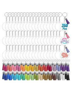 Kit 350 Pcs Llaveros Acrílicos Vacíos Cludoo 5.08 cm DIY