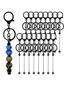 Kit de Llaveros Beadable DNLEGULI - 28 Piezas en Negro