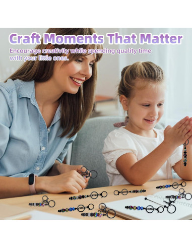 Kit de Llaveros Beadable DNLEGULI - 28 Piezas en Negro