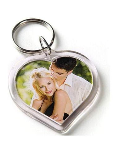 25 Llavero Transparente Corazón Personalizado 5x5cm Hisght