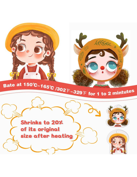 Kit de Llaveros Shrinky Dink yyoemas 183PCS con Lápices y Perforadora Kit de Llaveros Shrinky Dink yyoemas 183PCS con Lápices y Perforadora