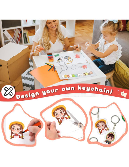 Kit de Llaveros Shrinky Dink yyoemas 183PCS con Lápices y Perforadora Kit de Llaveros Shrinky Dink yyoemas 183PCS con Lápices y Perforadora