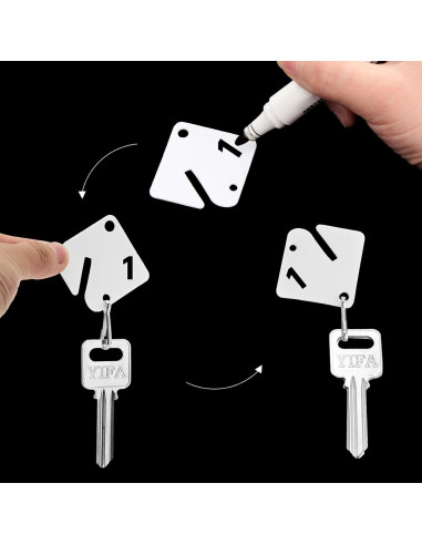 70 Etiquetas Clave Plástico Jetec con Anillo Metálico 4.06x3.81cm