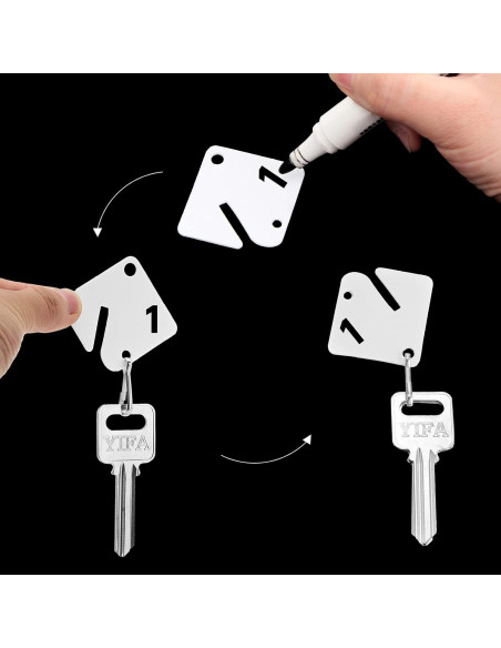 70 Etiquetas Clave Plástico Jetec con Anillo Metálico 4.06x3.81cm