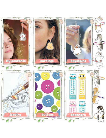 Kit de Llaveros Shrinky Dink yyoemas 183PCS con Lápices y Perforadora Kit de Llaveros Shrinky Dink yyoemas 183PCS con Lápices y Perforadora