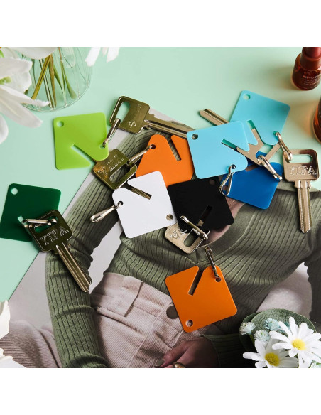 70 Etiquetas Clave Plástico Jetec con Anillo Metálico 4.06x3.81cm