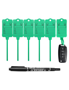 100 Etiquetas de Llave de Coche LeadSeals Verde Autocierre