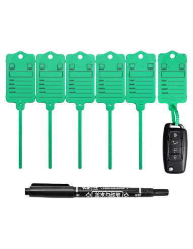 100 Etiquetas de Llave de Coche LeadSeals Verde Autocierre