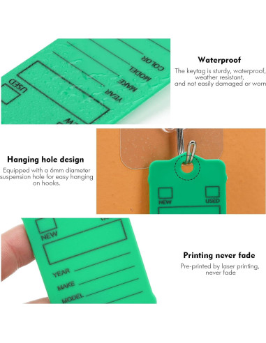 100 Etiquetas de Llave de Coche LeadSeals Verde Autocierre