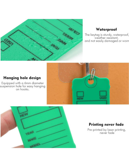 100 Etiquetas de Llave de Coche LeadSeals Verde Autocierre