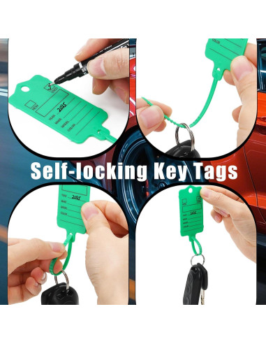100 Etiquetas de Llave de Coche LeadSeals Verde Autocierre