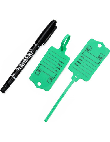 100 Etiquetas de Llave de Coche LeadSeals Verde Autocierre