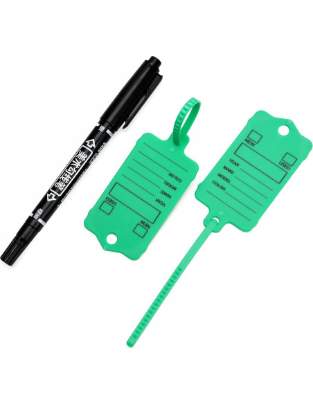 100 Etiquetas de Llave de Coche LeadSeals Verde Autocierre