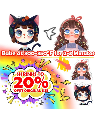 16PCS Hojas de Shrinky Dink Imprimibles YeahMiya 21x29.5cm