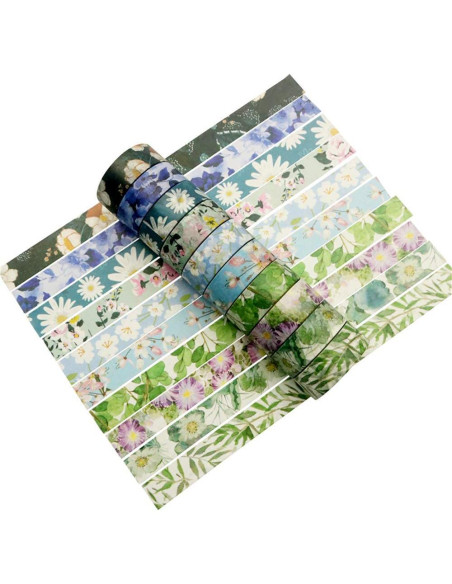 Juego de Cinta Washi Floral Baijixin 10 Rollos 15 mm Juego de Cinta Washi Floral Baijixin 10 Rollos 15 mm