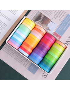 Juego de 48 Rollos de Cinta Washi Cotrida 7.5mm Multicolor 2
