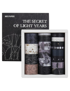 Conjunto de Cinta Washi Dizdkizd 20 Rollos Negro 5-25mm para Manualidades