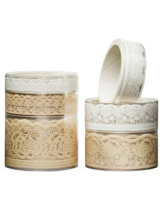 6 Rollos de Cinta Washi de Encaje Songdao - 2m, 28mm a 8mm