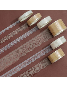 6 Rollos de Cinta Washi de Encaje Songdao - 2m, 28mm a 8mm 2