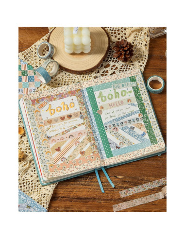 Conjunto de Cinta Washi Boho VIVIQUEN 20 Rollos 15mm x 5m