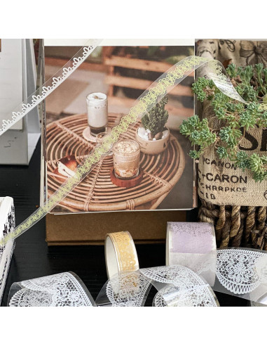 6 Rollos de Cinta Washi de Encaje Songdao - 2m, 28mm a 8mm