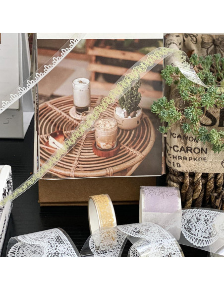 6 Rollos de Cinta Washi de Encaje Songdao - 2m, 28mm a 8mm