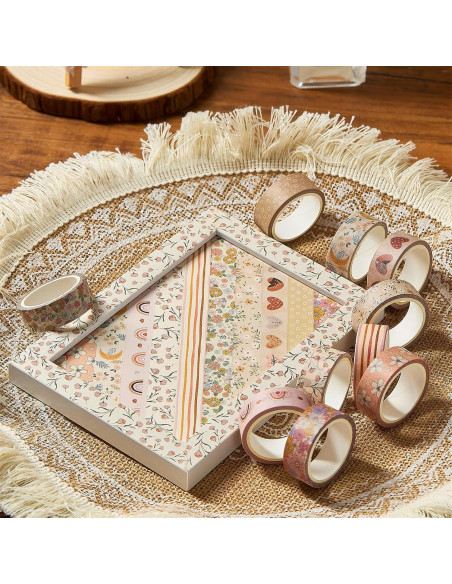 Conjunto de Cinta Washi Boho VIVIQUEN 20 Rollos 15mm x 5m