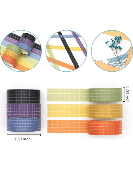 Conjunto de Cinta Washi AAPOZZ - 27 Rollos 15 mm Decorativa