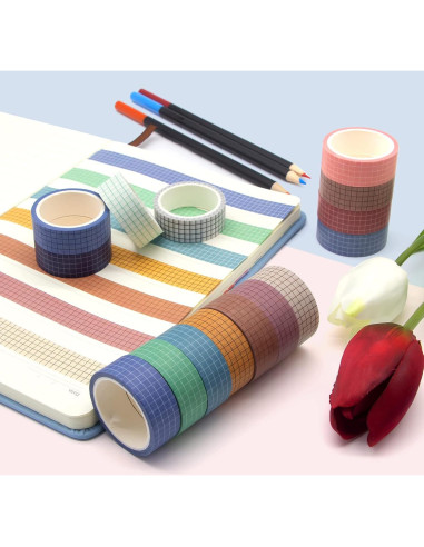 Conjunto de Cinta Washi AAPOZZ - 27 Rollos 15 mm Decorativa