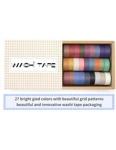 Conjunto de Cinta Washi AAPOZZ - 27 Rollos 15 mm Decorativa